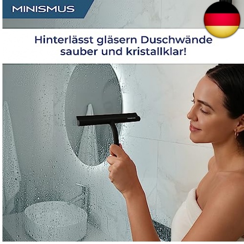 MINISMUS Fensterabzieher mit Aufhänger – Profi Abzieher Dusche -  Duschabzieher – 8720615123407
